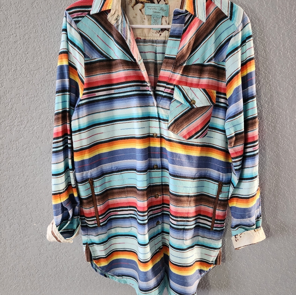 Striped Multicolor Button-Up Shirt - Picture 5 of 5